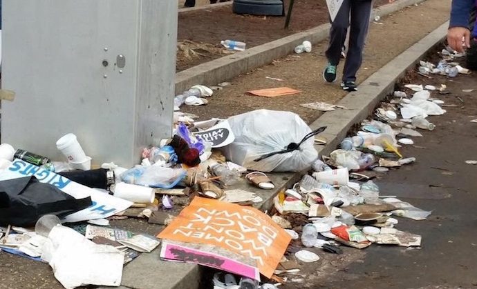 How Much Trash a Political Rally Leaves for Others to Clean Up Tells You Something, Doesn’t It?